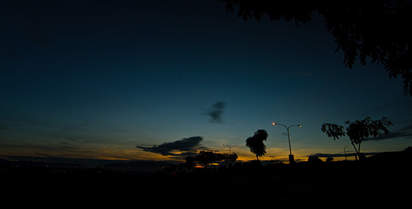 Blue Sky Sunrise Time Lapse Wide Shot - 3K