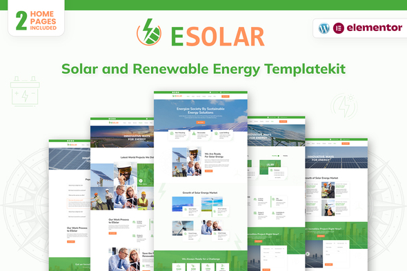 ESolar - Wind & Solar Power Services Elementor Template Kit