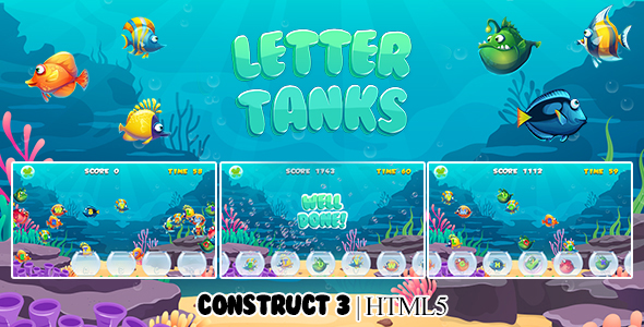 Letter Tanks Kids Educational Game (Construct 3 | C3P | HTML5) Alphabet Learning Game