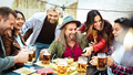 Happy mixed age people drinking and toasting beer at brewery bar restaurant - PhotoDune Item for Sale