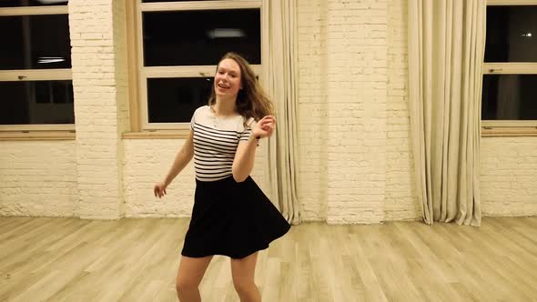 Talented teenage female dancer dancing