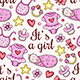 Seamless Pattern with Baby Girl and Accessory. - GraphicRiver Item for Sale