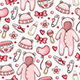 Pattern with Pink Baby Girl Clothes and Accessory - GraphicRiver Item for Sale