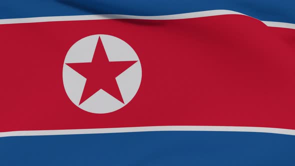 Flag DPRK Democratic People's Republic of Korea Patriotism National Freedom Seamless Loop