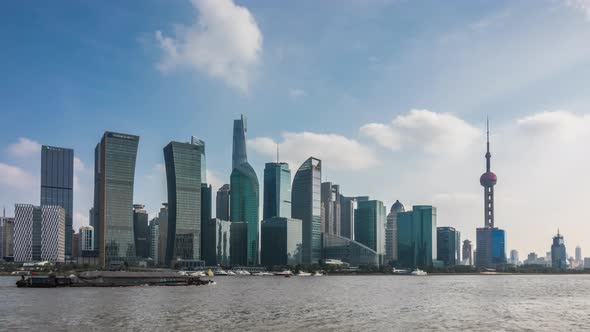 Time lapse of Skyscraper in Shanghai city