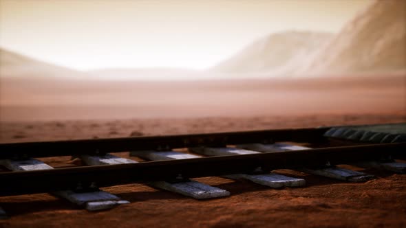 Abandoned Railway Tracks in the Desert