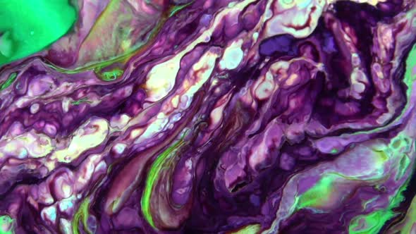 Liquid Colorful Paint Pattens Mix In Slow Motion