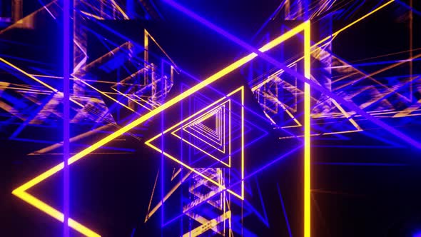 Blue And Yellow Bright Laser Show For Party Vj Loop Background 4K