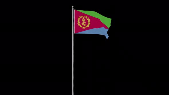 Eritrea Flag Pole Loops With Alpha