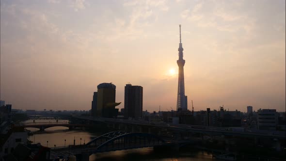 Beautiful Tokyo sky tree around with other building in Tokyo Japan