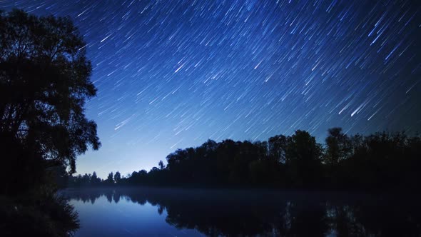 Stars Movement Over River