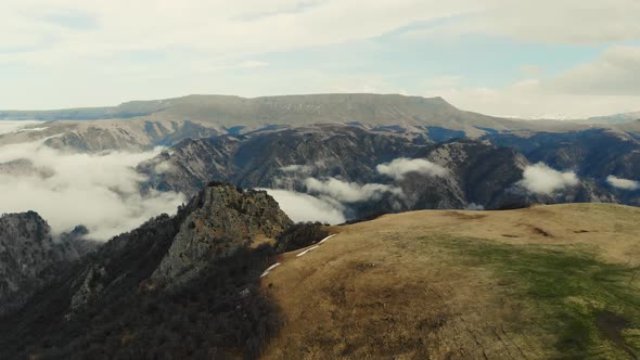 Aerial View of Caucasus Mountains