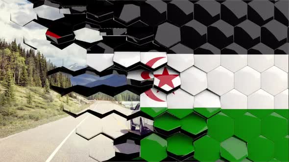 Western Sahara Flag Hexagon Transition - 4K Resolution
