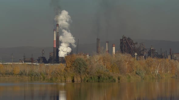 Air pollution from chimneys of an industrial plant