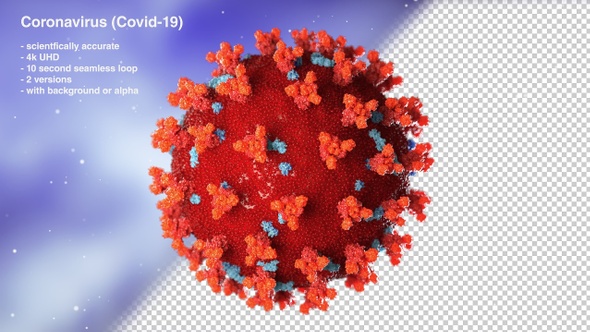 Coronavirus (Covid-19) seamless 4k loop with Alpha