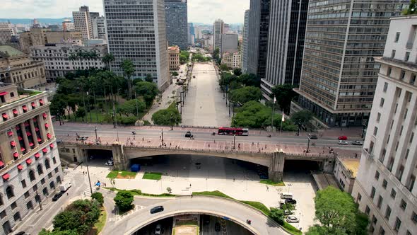 Cityscape of Sao Paulo Brazil. Stunning landscape of historic center of city