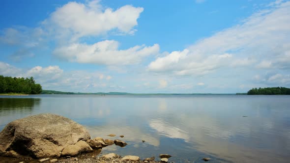 Peaceful lake relflecting the sky.