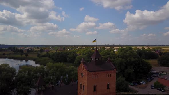 Aerial View of Historical and Cultural Complex Radomyshl Castle