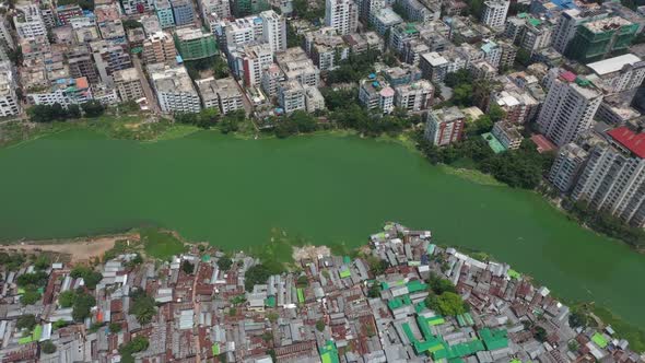 Aerial view of Dhaka City centre, Bangladesh.