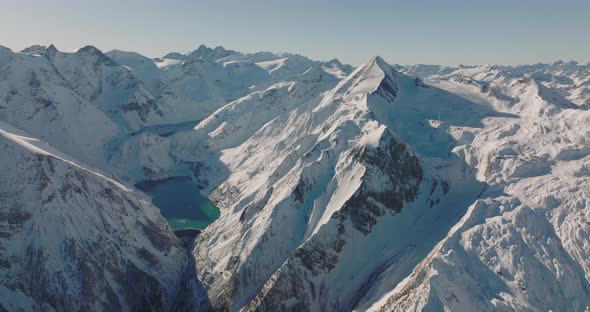 Drone Over Kitzsteinhorn Mountain Peaks