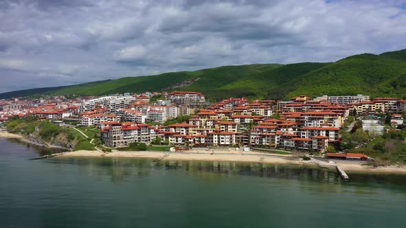 Aerial view to a sea resort St. Vlas on the Black Sea, Bulgaria