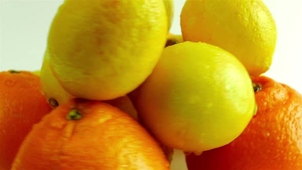 Citrus Rotating Against White Background