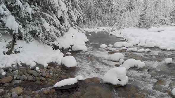 moving sideways over winter creek