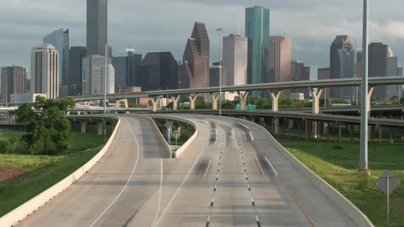 Timelapse of traffic on freeway near downtown Houston. This video was filmed in 4k for best image qu