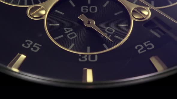 Swiss Watch with Running Arrows Turning on Camera
