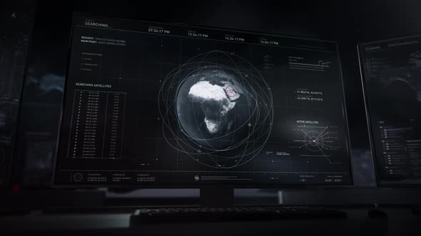 Computer program running a search for targets. Using satellites around the Earth alt