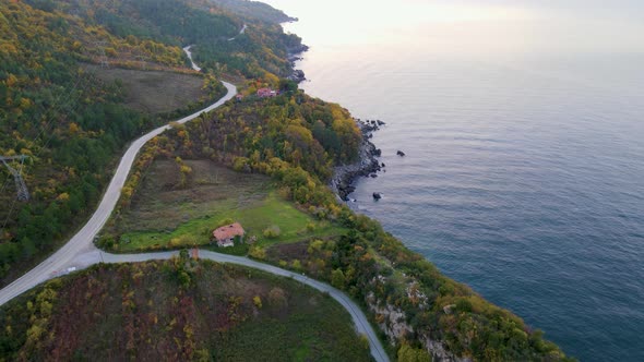 Gideros bay on the black sea, Kastamonu, Cide-Gideros, beautiful sea bay in autumn