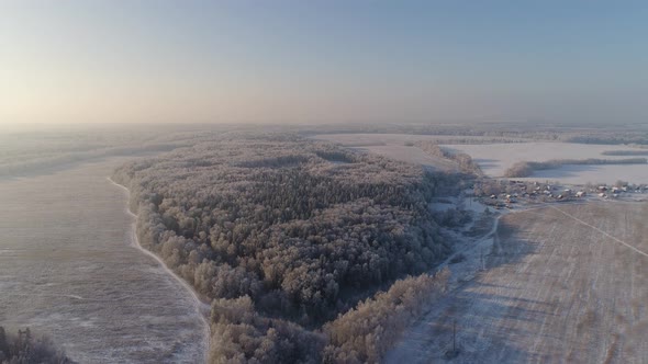 Winter Landscape in Countryside