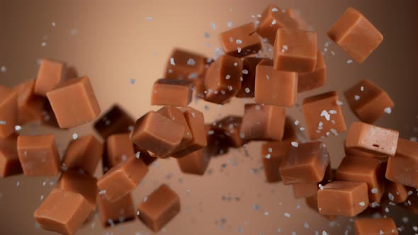 Super Slow Motion Shot of Salted Caramel Explosion at 1000Fps