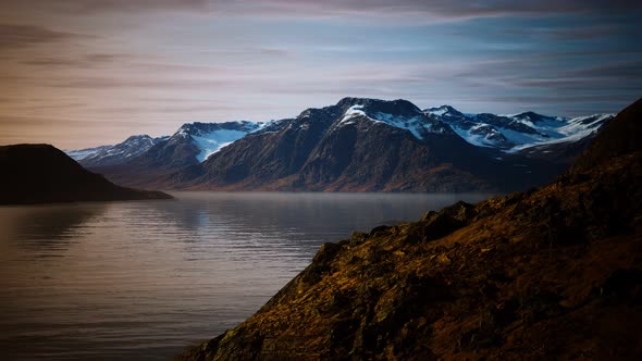 Mountains and Fjords at Norway Landscape