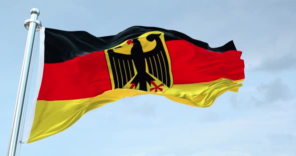 Germany Republic Flag Waving  Loop  4K 