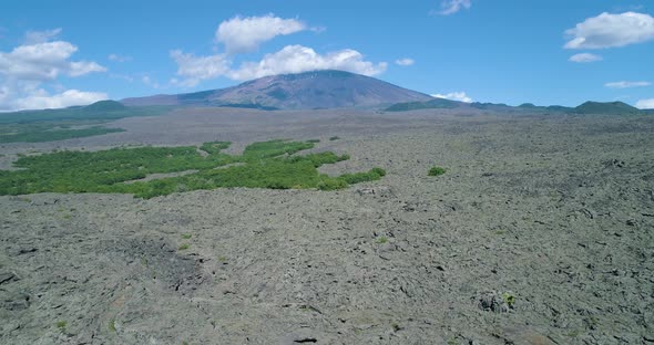 Spectacular Drone Aerial Reveal of Active Volcano Etna in the Beautiful Island of Sicily