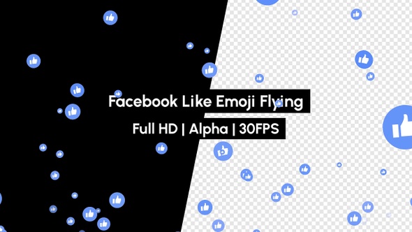 Facebook Like React Emoji Flying with Alpha