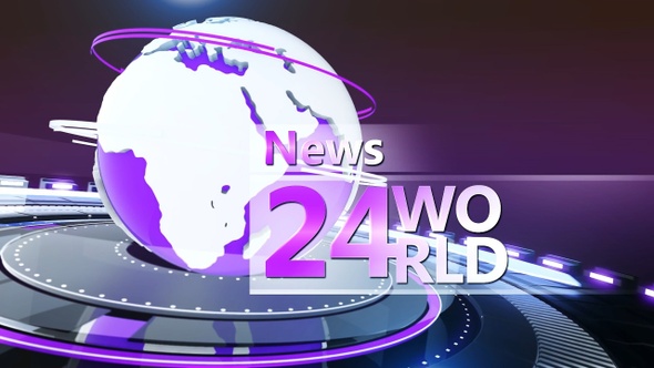 Broadcast News Intro, Purple Color Background 4