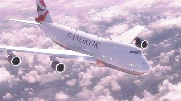 Plane Flight Travel To Bangkok City