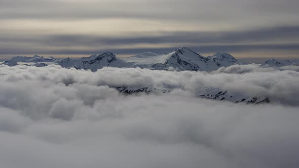 Beautiful Time Lapse View of Whistler Mountain and Canadian Nature Landscape