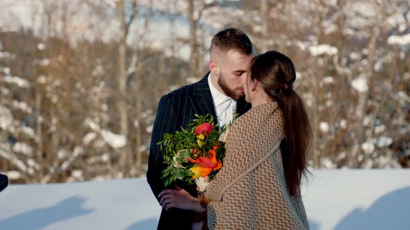 Bride and Groom Hugging