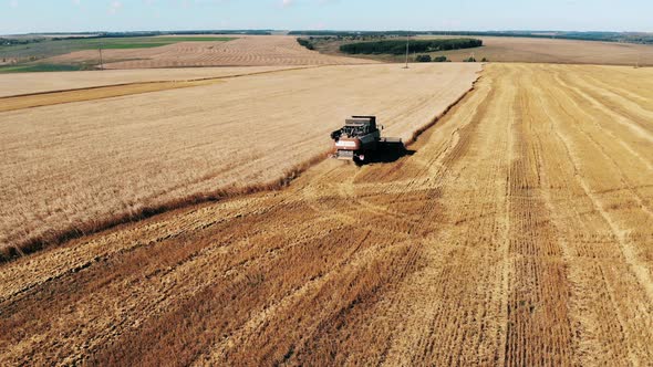 Agricultural Machines Are Reaping Crops