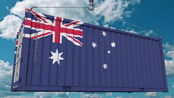 Cargo Container with Flag of Australia