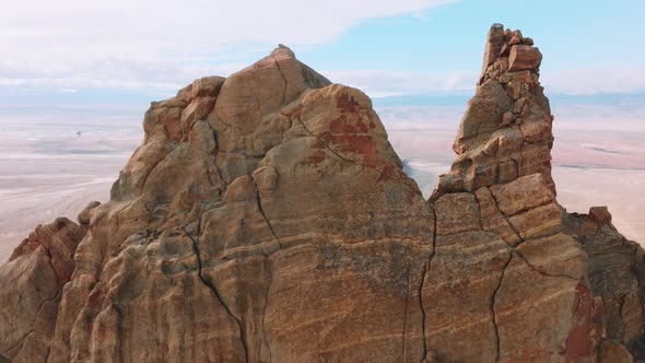 Aerial of The Edge of the World Shiprock Unexpected Dramatic Geological Wonder