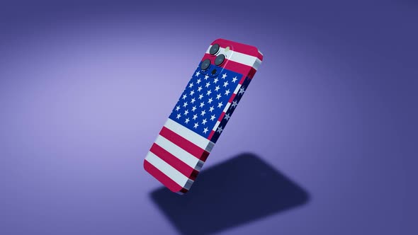 American Flag Plated Phone
