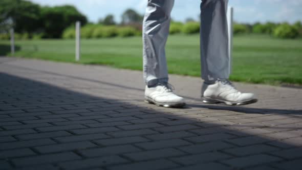 Golf Man Legs Walking at Course