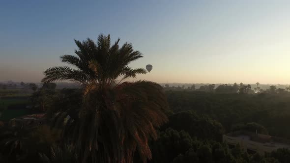 Hot air ballooning over Luxor at sunrise