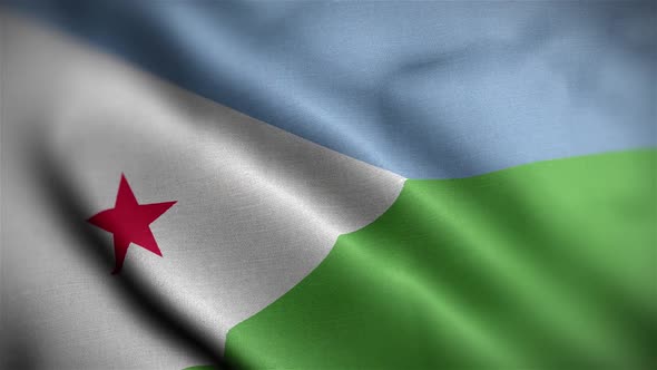Djibouti Flag Textured Waving Close Up Background HD