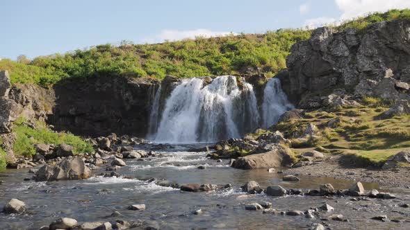 Fossarett Waterfall in Iceland