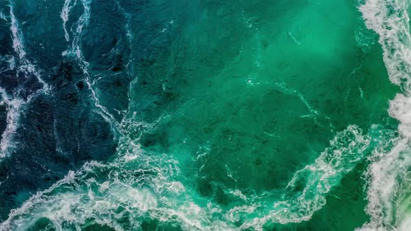 Waves of Water of the River and the Sea Meet Each Other During High Tide and Low Tide